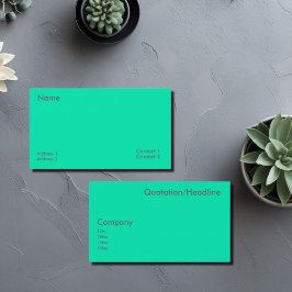 Cartão De Visita Turquesa Neon