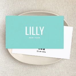 Cartão De Visita Turquesa profissional minimalista moderna e simple