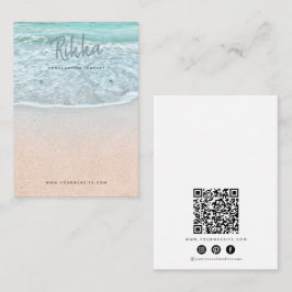 Cartão De Visita Turquioise Ocean Earring Display QR Business Card