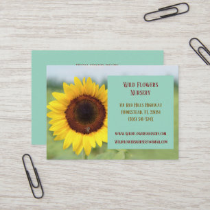 Cartão De Visita Turquoise Gardener Landscaper Florist Sunflower