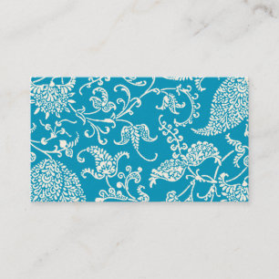 Cartão De Visita Turquoise Paisley