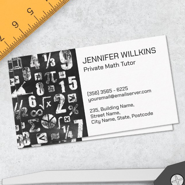 Cartão De Visita Tutor de Matemática Privado - Educador de Matemáti (Criador carregado)