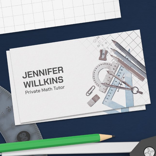 Cartão De Visita Tutor de Matemática Privado - Educador de Matemáti (Criador carregado)