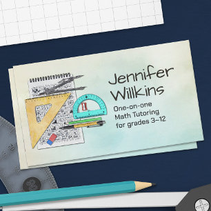 Cartão De Visita Tutor de Matemática Privado - Educador de Matemáti