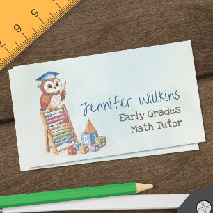 Cartão De Visita Tutor de Matemática Privado - Graus iniciais, elem