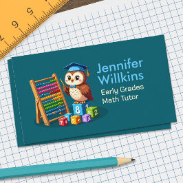 Cartão De Visita Tutor de Matemática Privado - Graus iniciais, elem