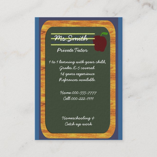 Cartão De Visita tutor privado (Frente)
