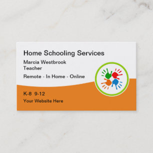 Cartão De Visita Tutoria Educacional em Casa Escolar