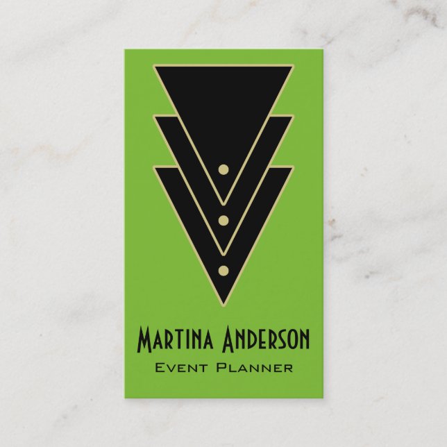 Cartão De Visita Tuxedo Modern Art Deco (Frente)