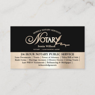 Cartão De Visita Typografia Mobile Notary & Loan Signal Agent Law