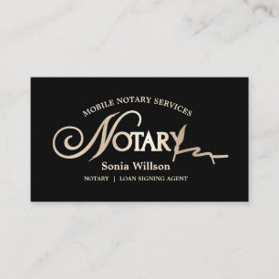 Cartão De Visita Typografia Mobile Notary & Loan Signal Agent Law