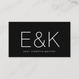 Cartão De Visita Ultra Moderno Espelho Grande Monograma Negro Único