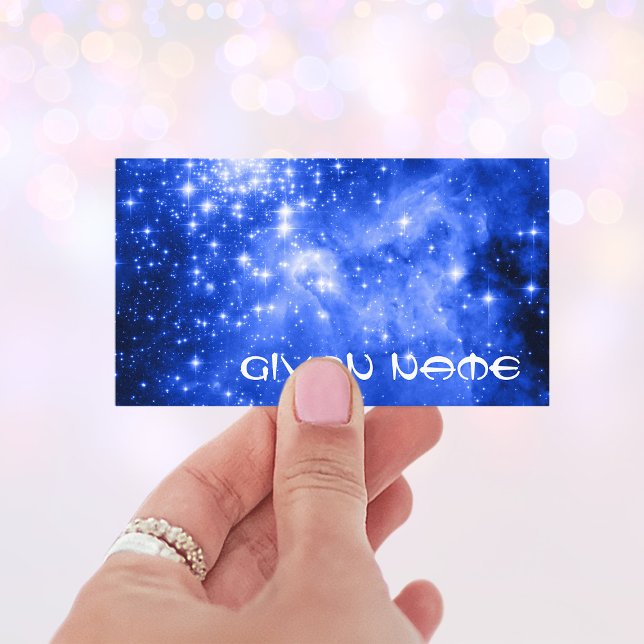 Cartão De Visita Ultramarine Blue Stars Foto Celestial (Create your own celestial business cards.)