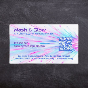 Cartão De Visita Um carro lateral Washing QR