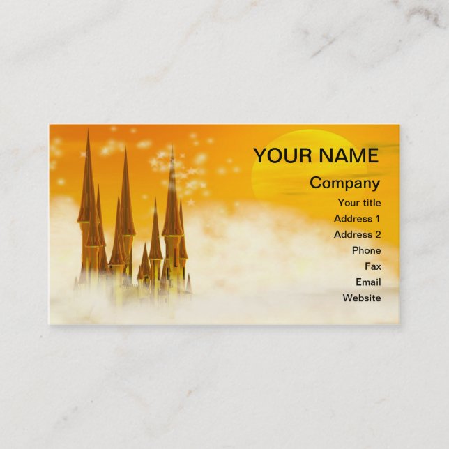 Cartão De Visita Um castelo do conto de fadas nas nuvens (Frente)