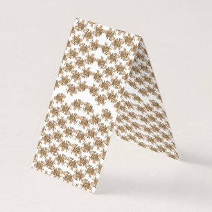 Cartão De Visita um fundo branco com flores marrons