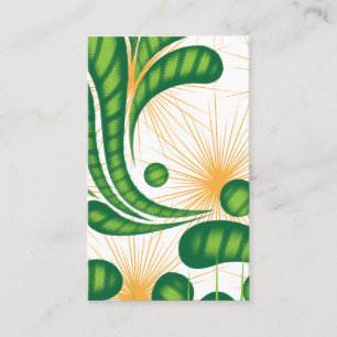 Cartão De Visita Um padrão artístico verde e dourado representando