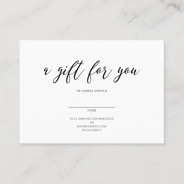 Cartão De Visita Um presente para você (Verso)