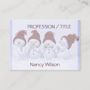 Cartão De Visita Um quarteto de bonecos de neve