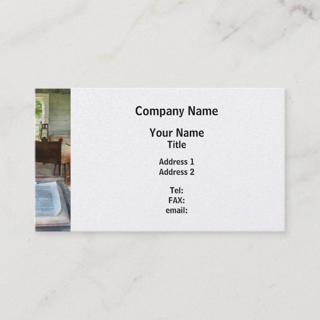 Cartão De Visita Uma escola da sala com livro (Frente)