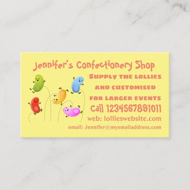 Cartão De Visita Uma ilustração de cartoon de boas-vindas felizes (Frente)