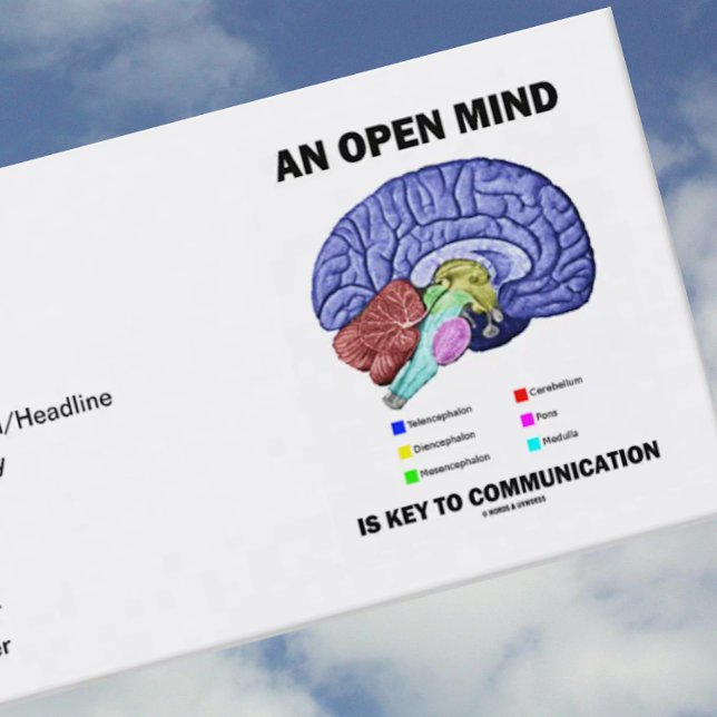 Cartão De Visita Uma mente aberta é chave a uma comunicação (o (Customizable business card featuring the human brain for any communicator with an open mind!)