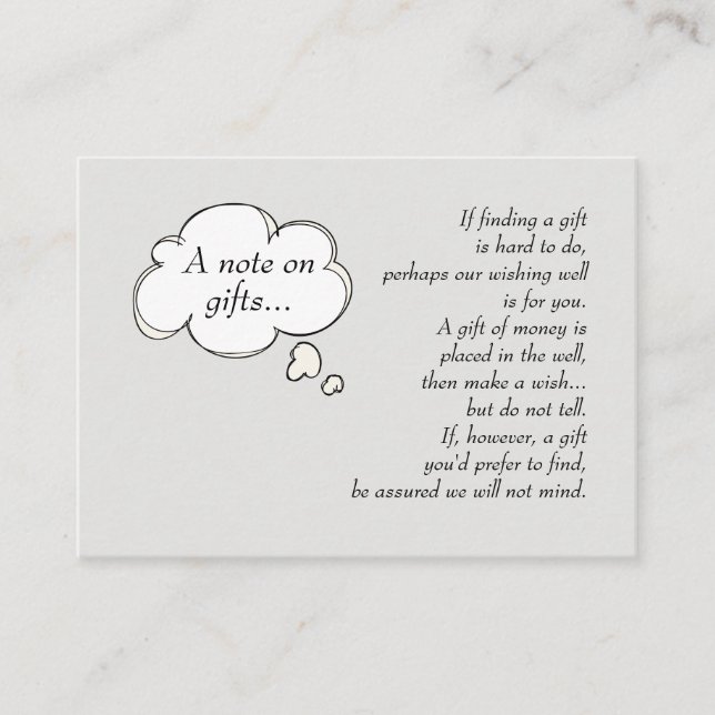 Cartão De Visita Uma Nota De Nós Inserir (Frente)