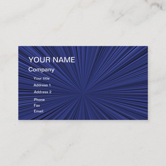 Cartão De Visita Uma placa de abstrato com efeito de zoom (Frente)