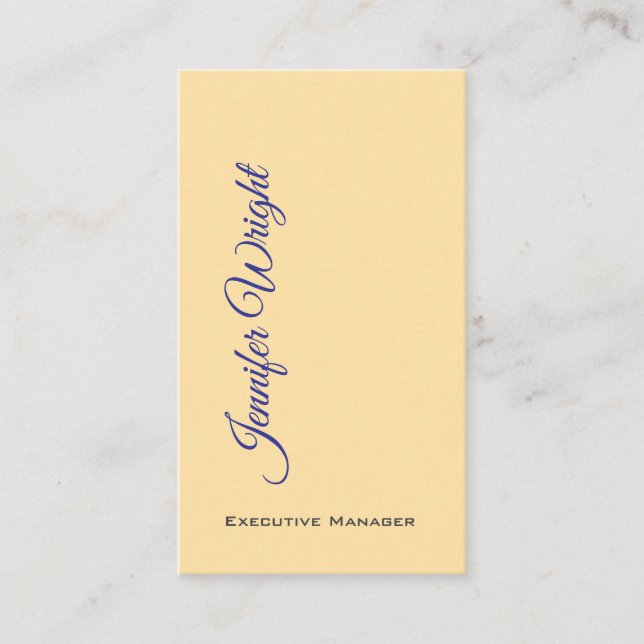 Cartão De Visita Uma planície bege moderna única e unilateral minim (Frente)