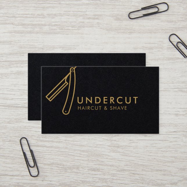 Cartão de visita Undercut do logotipo da lâmina do (Frente/Verso In Situ)