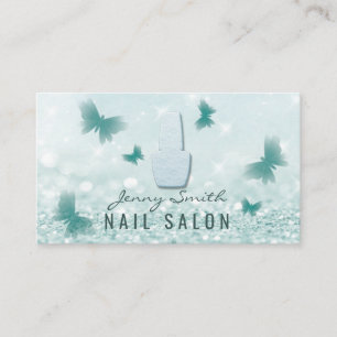 Cartão De Visita Unhas de borboletas modernas profissionais elegant