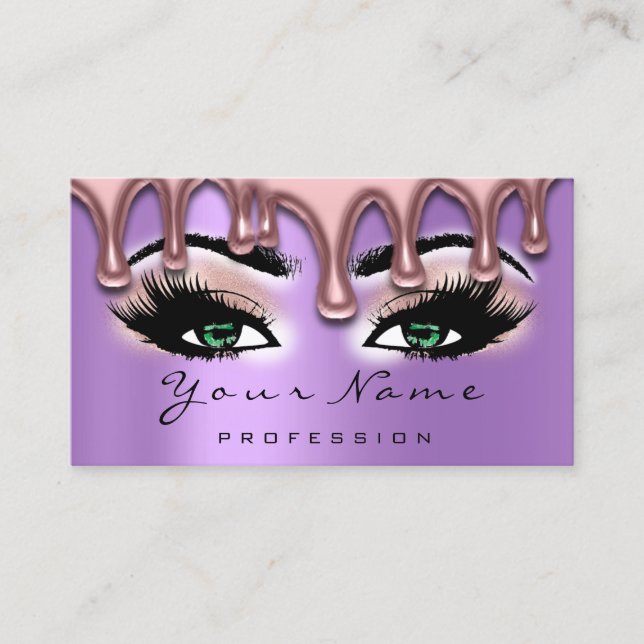 Cartão De Visita Unhas De Cera De Artista Nail Lash Makeup Green Vi (Frente)