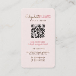 Cartão De Visita Unhas e Lashes Profissionais Lealdade e Código QR
