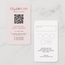 Cartão De Visita Unhas e Lashes Profissionais Lealdade e Código QR