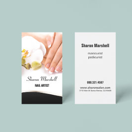 Cartão De Visita Unhas e Orquídeas Francesas Manicure Pedicure Salo
