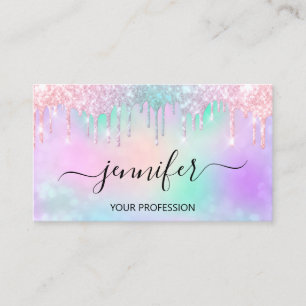 Cartão De Visita Unhas Holográficas de Makeup Glitter Lash Hair