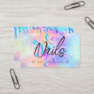 Cartão De Visita Unhas Holográficas Glitter Poloneses Splash Drives