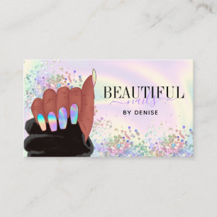 Cartão De Visita unhas holográficas salon afroamerican handbuss