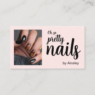 Cartão De Visita Unhas Muito Bonitas Rosa Código QR Ícone Social 