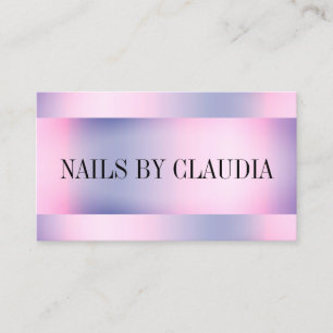 Cartão De Visita unhas na moda holográficas rosa de ouro roxo Eleg
