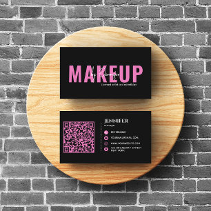 Cartão De Visita Unhas Spa De Salão Moderno E Eyelash Preto E Rosa