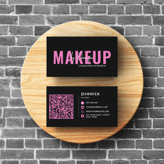 Cartão De Visita Unhas Spa De Salão Moderno E Eyelash Preto E Rosa