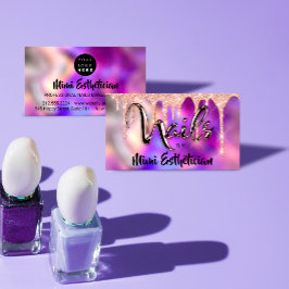 Cartão De Visita Unhas Studio Artist Acrylic Drives Glitter Purple