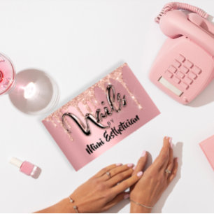 Cartão De Visita Unhas Studio Artist Acrylic Drives Glitter Rosa 