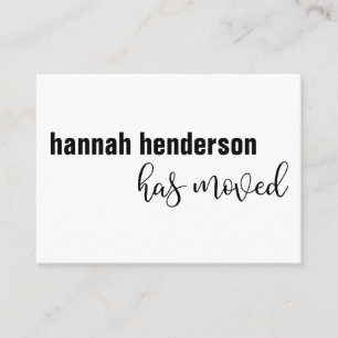 Cartão De Visita Única a pessoa preta & branca moderna moveu o