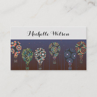 Cartão De Visita Único Balão de Ar Quente Artístico