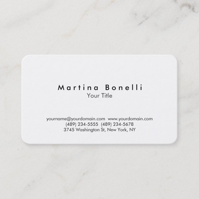 Cartão de visita único de canto arredondado incrív (Frente)