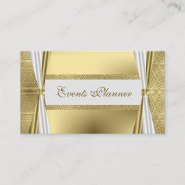 Cartão De Visita Único Luxo Moderno Branco E Geométrico Dourado