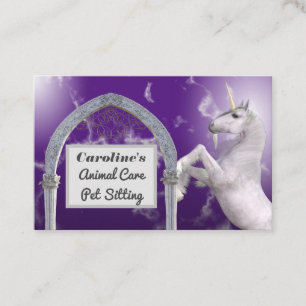 Cartão De Visita Unicórnio Hormona, Roxo, Cuidados Animais