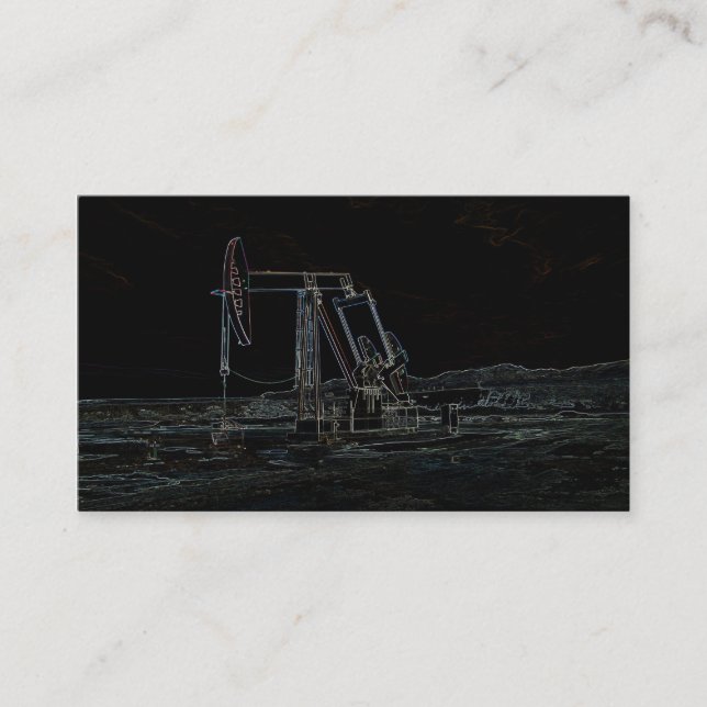 Cartão De Visita Unidade de bombeamento do campo petrolífero no (Frente)